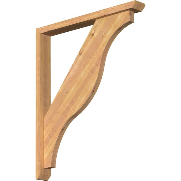 Ekena Millwork Funston Slat Smooth Bracket w/ Offset Brace, Western Red Cedar, 3 1/2"W x 30"D x 36"H BKT0402X30X36FST06SWR - main